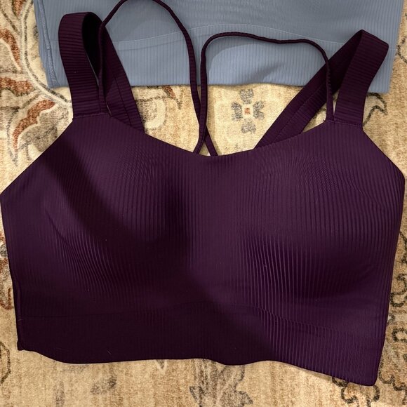 Lululemon Like a Cloud Ribbed Longline Bra Size 10 D/DD - Purple - Picture 1 of 4